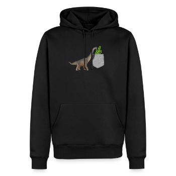 Brachiosaure Cherchant Des Feuilles Dans Une Fausse Poche - Sweat à capuche Premium bio Homme - noir - Devant - Nico (187cm)