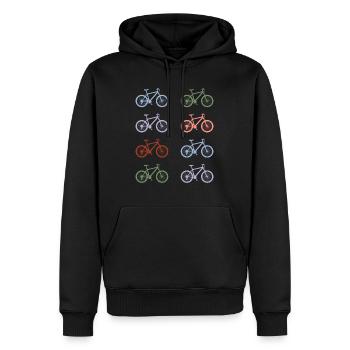 Mountain bikes - Männer Premium Bio Hoodie - Schwarz - Vorne - Nico (187cm)