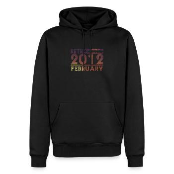 Retro Birthday February 2012 - Sunset line - Men’s Premium Organic Hoodie - black - Front - Nico (187cm)