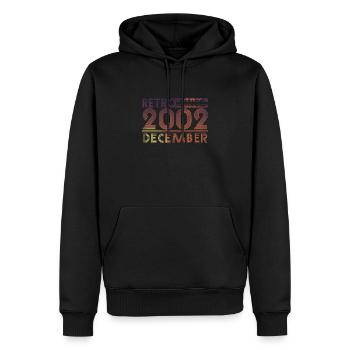 Retro Geburtstag December 2002 - Sunset line - Männer Premium Bio Hoodie - Schwarz - Vorne - Nico (187cm)