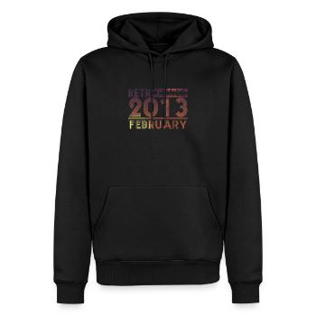 Retro Geburtstag February 2013 - Sunset line - Männer Premium Bio Hoodie - Schwarz - Vorne - Nico (187cm)