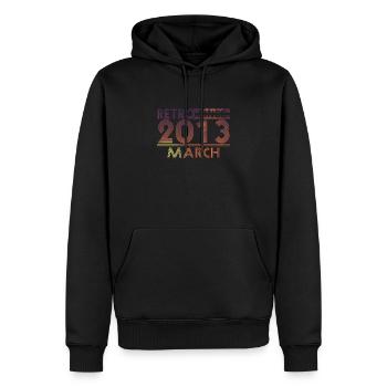 Retro Geburtstag March 2013 - Sunset line - Männer Premium Bio Hoodie - Schwarz - Vorne - Nico (187cm)
