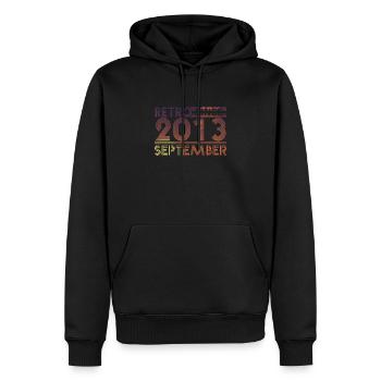 Retro Geburtstag September 2013 - Sunset line - Männer Premium Bio Hoodie - Schwarz - Vorne - Nico (187cm)
