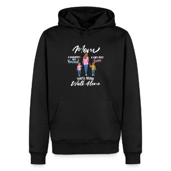 Mom A Daughter's First Friend - Mother's Day - Men’s Premium Organic Hoodie - black - Front - Nico (187cm)