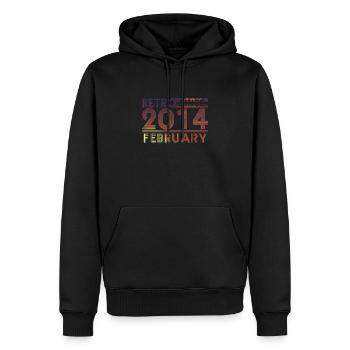 Anniversaire Rétro Février 2014 - Ligne Sunset - Sweat à capuche Premium bio Homme - noir - Devant - Nico (187cm)