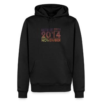 Anniversaire rétro Novembre 2014 - Ligne Sunset - Sweat à capuche Premium bio Homme - noir - Devant - Nico (187cm)