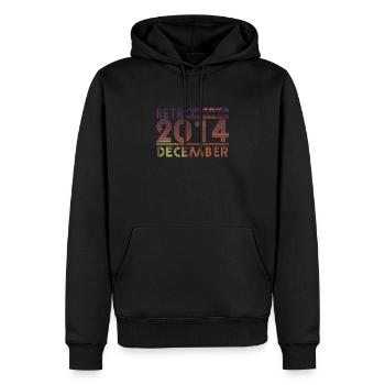 Rétro Anniversaire Décembre 2014 - Ligne Sunset - Sweat à capuche Premium bio Homme - noir - Devant - Nico (187cm)