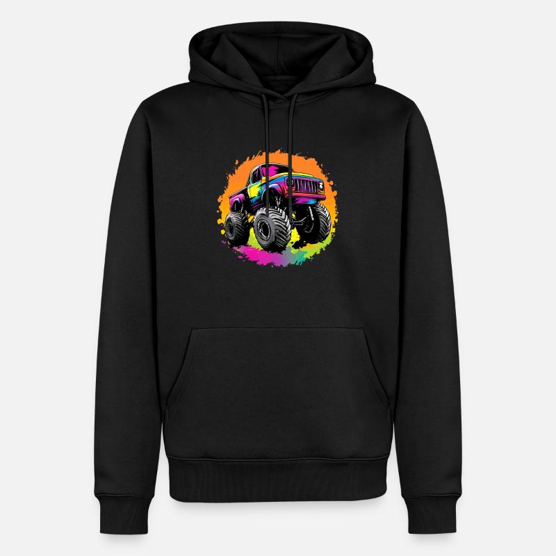 Camion monstre - Sweat à capuche Premium bio Homme - noir