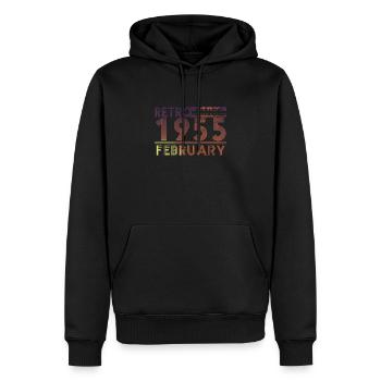 Retro Geburtstag February 1955 - Sunset line - Männer Premium Bio Hoodie - Schwarz - Vorne - Nico (187cm)