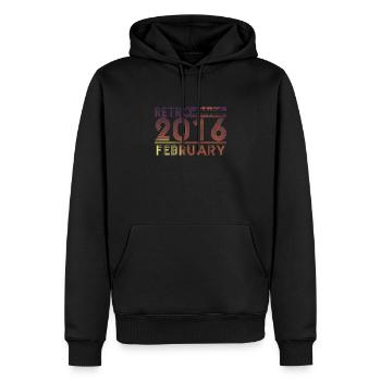 Retro Geburtstag February 2016 - Sunset line - Männer Premium Bio Hoodie - Schwarz - Vorne - Nico (187cm)