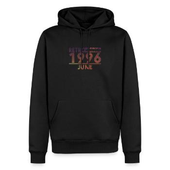 Retro Birthday June 1996 - Sunset line - Men’s Premium Organic Hoodie - black - Front - Nico (187cm)