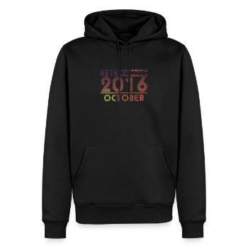 Retro Geburtstag October 2016 - Sunset line - Männer Premium Bio Hoodie - Schwarz - Vorne - Nico (187cm)