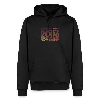 Retro Geburtstag November 2006 - Sunset line - Männer Premium Bio Hoodie - Schwarz - Vorne - Nico (187cm)
