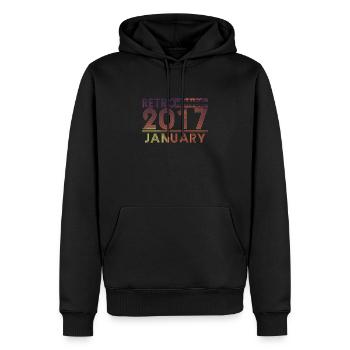 Retro Geburtstag January 2017 - Sunset line - Männer Premium Bio Hoodie - Schwarz - Vorne - Nico (187cm)