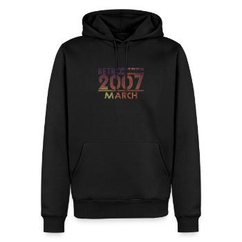 Retro Birthday March 2007 - Sunset line - Men’s Premium Organic Hoodie - black - Front - Nico (187cm)