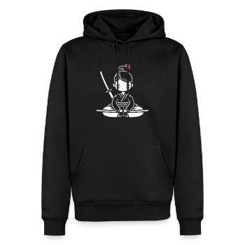iaido - Männer Premium Bio Hoodie - Schwarz - Vorne - Nico (187cm)