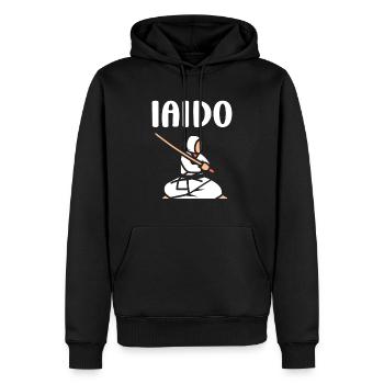 iaido - Männer Premium Bio Hoodie - Schwarz - Vorne - Nico (187cm)