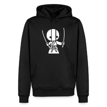 iaido - Männer Premium Bio Hoodie - Schwarz - Vorne - Nico (187cm)
