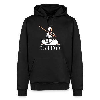 iaido - Männer Premium Bio Hoodie - Schwarz - Vorne - Nico (187cm)