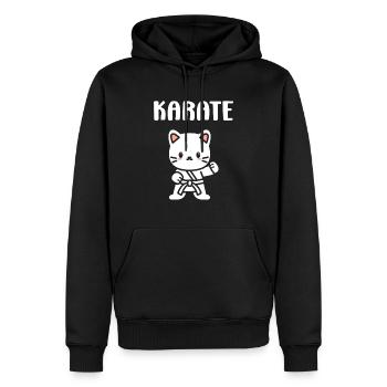 karate - Sweat à capuche Premium bio Homme - noir - Devant - Nico (187cm)