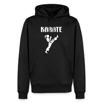 Karate - Männer Premium Bio Hoodie - Schwarz - Vorne - Nico (187cm)