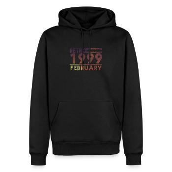Retro Geburtstag February 1999 - Sunset line - Männer Premium Bio Hoodie - Schwarz - Vorne - Nico (187cm)