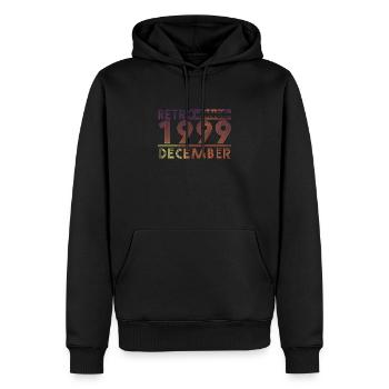 Retro Geburtstag December 1999 - Sunset line - Männer Premium Bio Hoodie - Schwarz - Vorne - Nico (187cm)