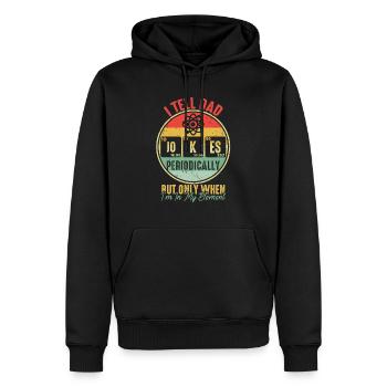 Je raconte des blagues à papa de temps en temps, mais seulement - Sweat à capuche Premium bio Homme - noir - Devant - Nico (187cm)