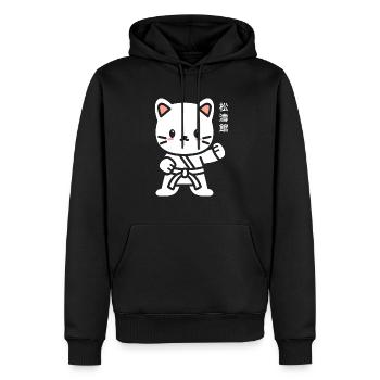 karate - Sweat à capuche Premium bio Homme - noir - Devant - Nico (187cm)
