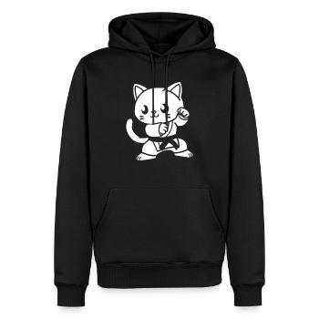 karate - Sweat à capuche Premium bio Homme - noir - Devant - Nico (187cm)
