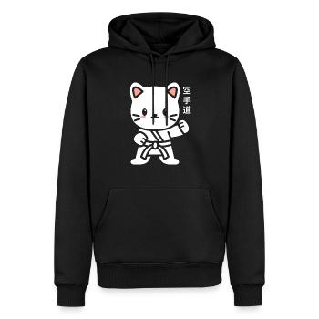 karate - Sweat à capuche Premium bio Homme - noir - Devant - Nico (187cm)