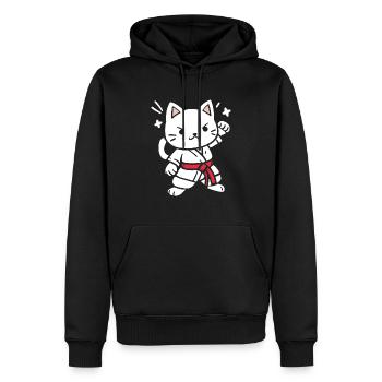 karate - Sweat à capuche Premium bio Homme - noir - Devant - Nico (187cm)
