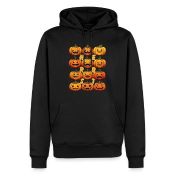 AUTUMN PUMPKIN - Men’s Premium Organic Hoodie - black - Front - Nico (187cm)
