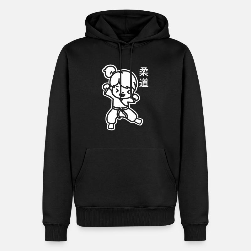 judo - Sweat à capuche Premium bio Homme - noir
