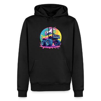 Monster Truck und Einhorn - Männer Premium Bio Hoodie - Schwarz - Vorne - Nico (187cm)