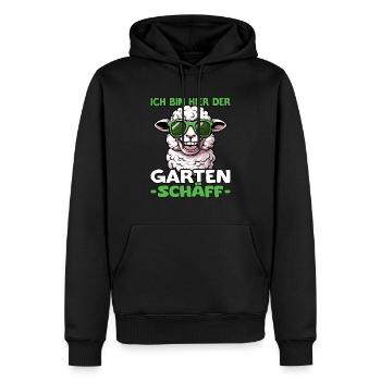 Ich bin hier der Garten Schäff | Chef Gärtner - Männer Premium Bio Hoodie - Schwarz - Vorne - Nico (187cm)