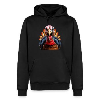 TRUTHAHN - Männer Premium Bio Hoodie - Schwarz - Vorne - Nico (187cm)