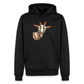ZIEGE - Männer Premium Bio Hoodie - Schwarz - Vorne - Nico (187cm)