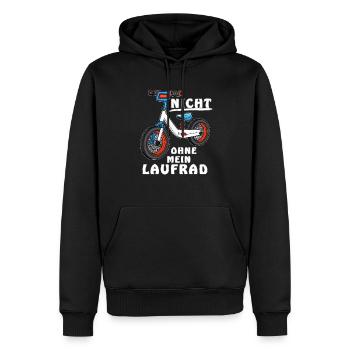 NICHT OHNE MEIN LAUFRAD - Männer Premium Bio Hoodie - Schwarz - Vorne - Nico (187cm)
