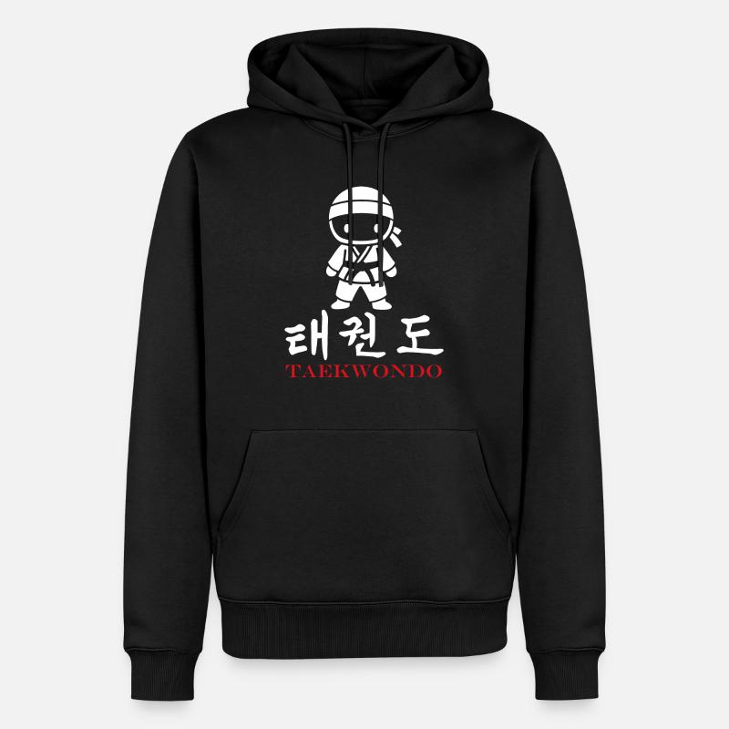 taekwondo - Sweat à capuche Premium bio Homme - noir