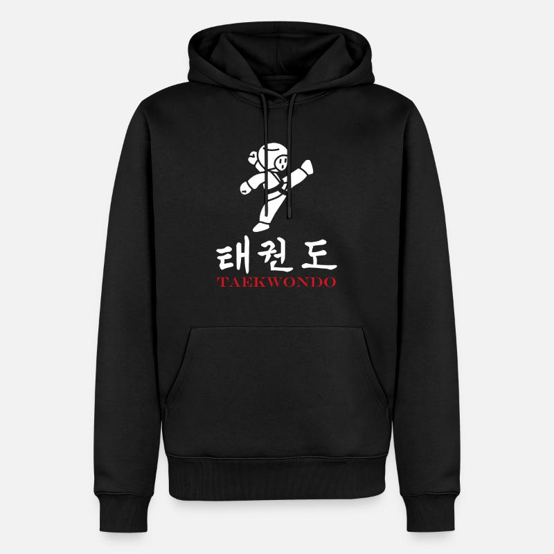 taekwondo - Sweat à capuche Premium bio Homme - noir