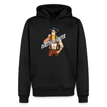 Bière MAN - Sweat à capuche Premium bio Homme - noir - Devant - Nico (187cm)