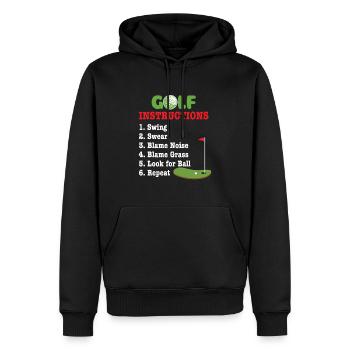 Golf Instructions - Funny Golf Lover Golfer - Men’s Premium Organic Hoodie - black - Front - Nico (187cm)