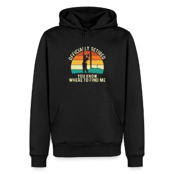 Officially Retired - Golf Lover Golfer Putter - Men’s Premium Organic Hoodie - black - Front - Nico (187cm)