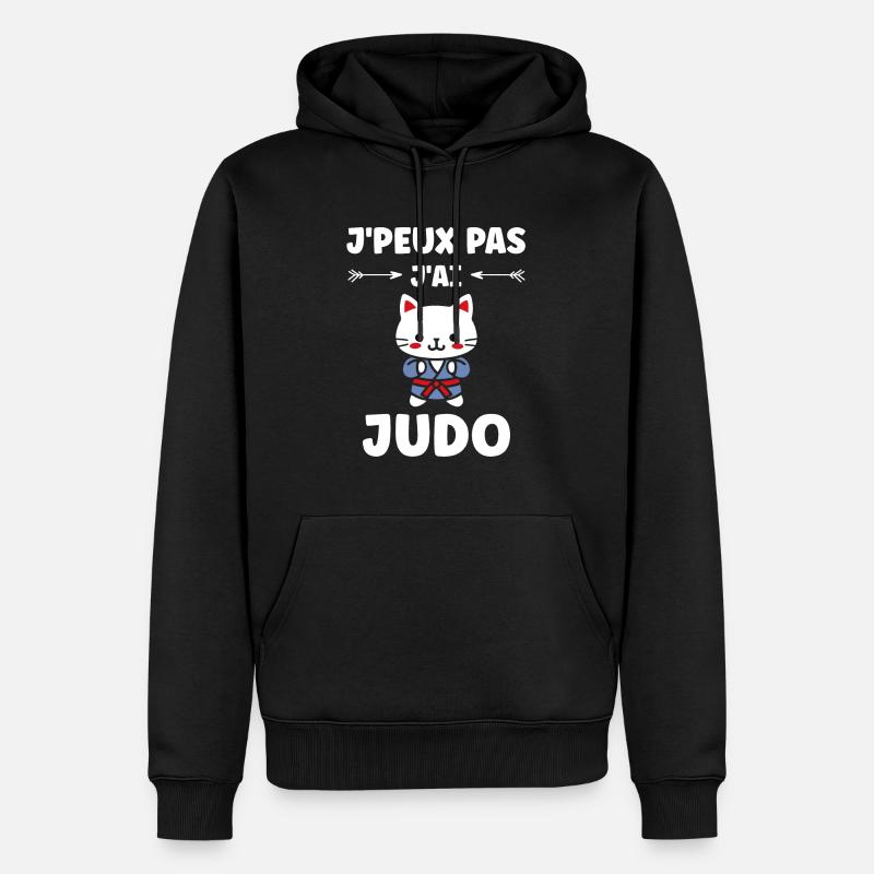 judo - Sweat à capuche Premium bio Homme - noir