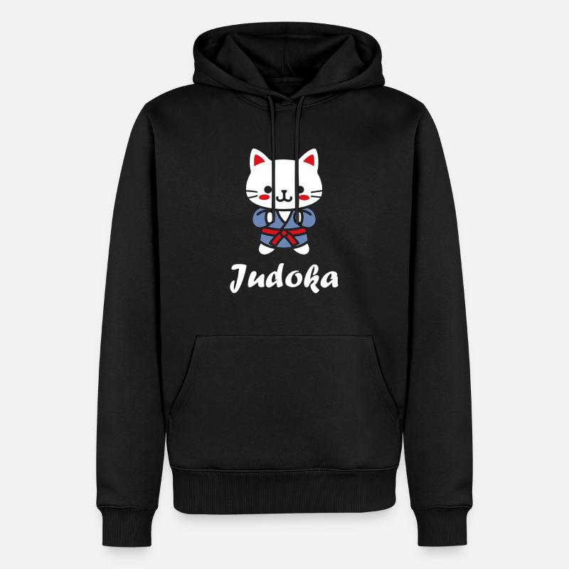 judo - Sweat à capuche Premium bio Homme - noir