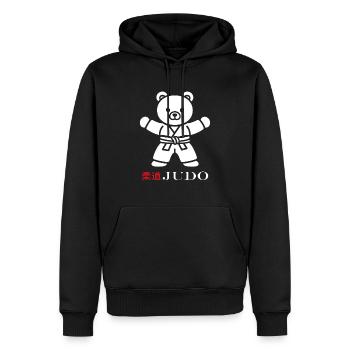 judo - Sweat à capuche Premium bio Homme - noir - Devant - Nico (187cm)