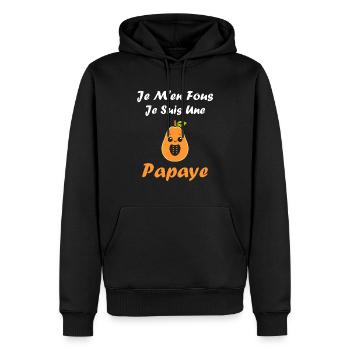 papaye - Sweat à capuche Premium bio Homme - noir - Devant - Nico (187cm)