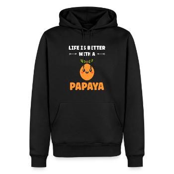 papaya - Sweat à capuche Premium bio Homme - noir - Devant - Nico (187cm)