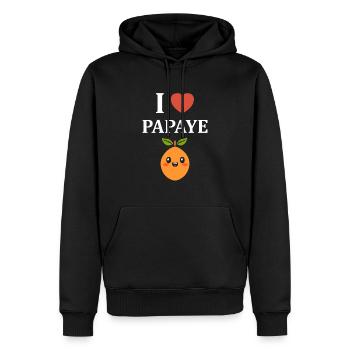 Papaye - Sweat à capuche Premium bio Homme - noir - Devant - Nico (187cm)